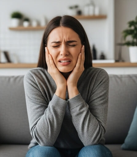 Women image in tooth pain - Emergency dentist Claygate